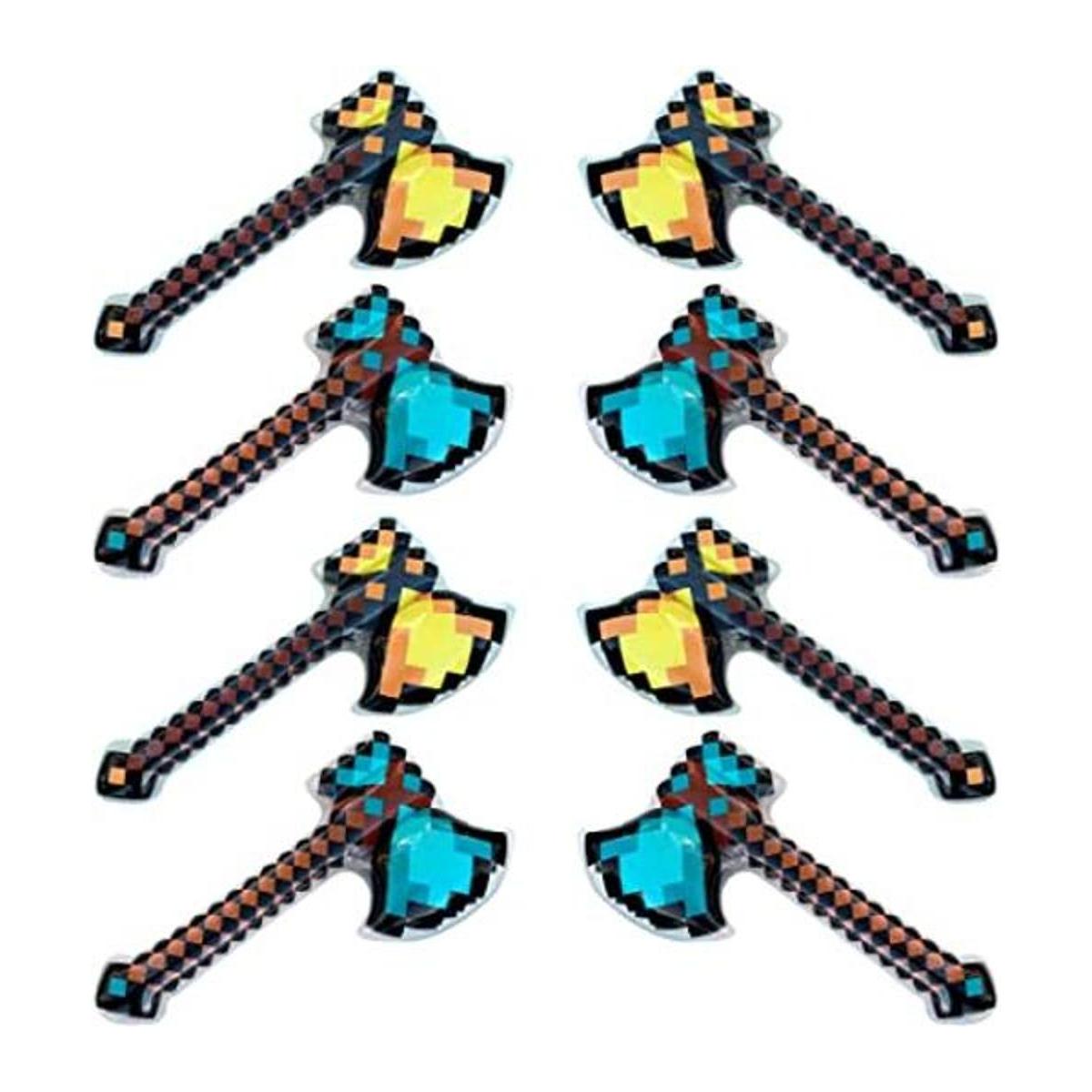 Paquete de 8 hachas inflables gigantes de mina pixel