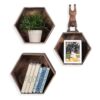 Rustic State Brooks Caja de madera hexagonal con diseño
