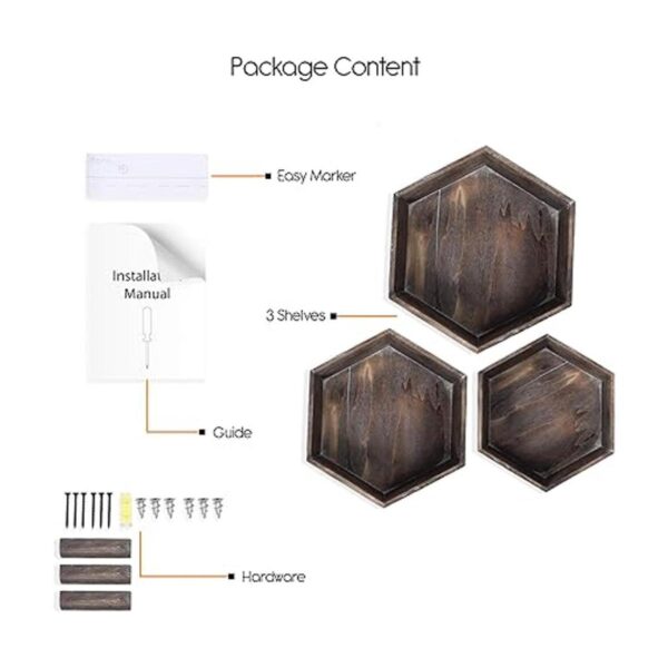 Rustic State Brooks Caja de madera hexagonal con diseño
