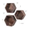 Rustic State Brooks Caja de madera hexagonal con diseño