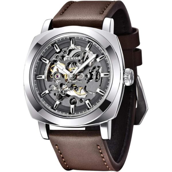 Benyar Relojes automáticos para hombre correa de cuero_1