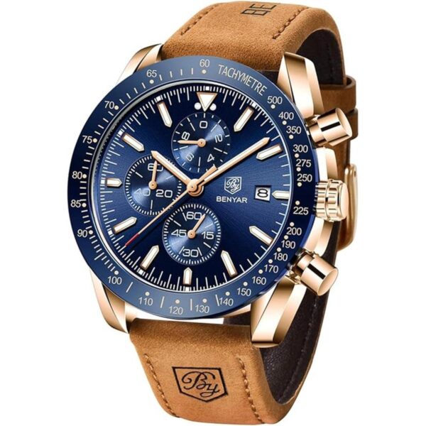 BENYAR Relojes de cuarzo para hombre cronógrafo de_1