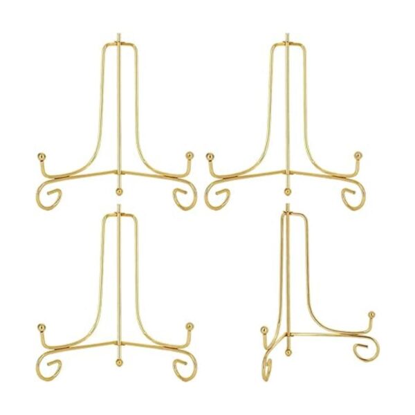 LIONWEI LIONWELI Soporte de placa de hierro dorado de 6