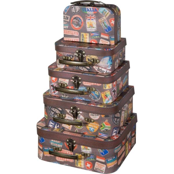 Maletas de cartón con tapas y asas con bisagras juego de_1