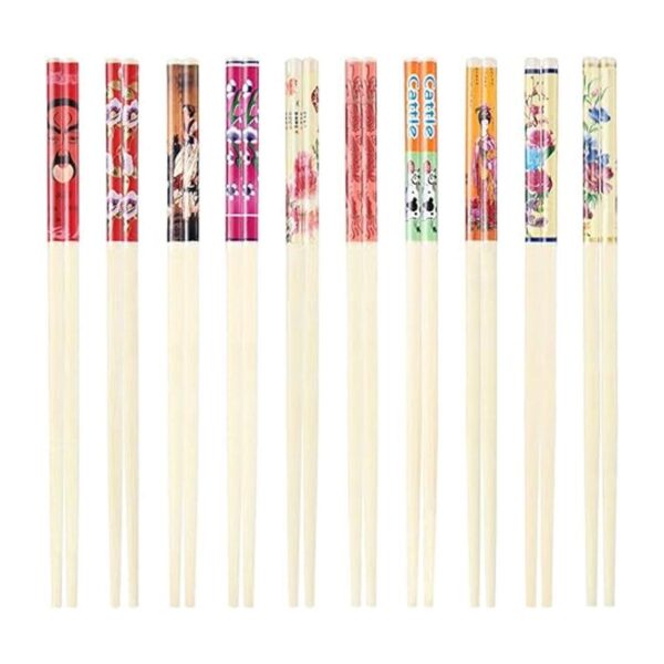 Hotop 20 pares de palillos chinos de bambú con elegante