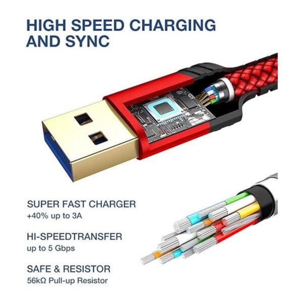 Cable micro USB 3.0 1 pie 3.3 pies JSAUX USB 3.0_4