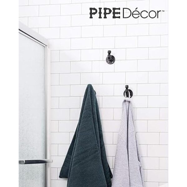 Pipe Decor Juego de ganchos para toallas y ropa