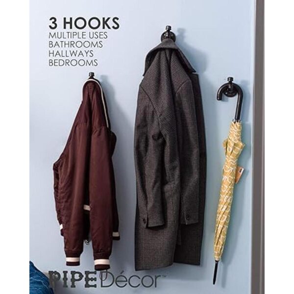 Pipe Decor Juego de ganchos para toallas y ropa