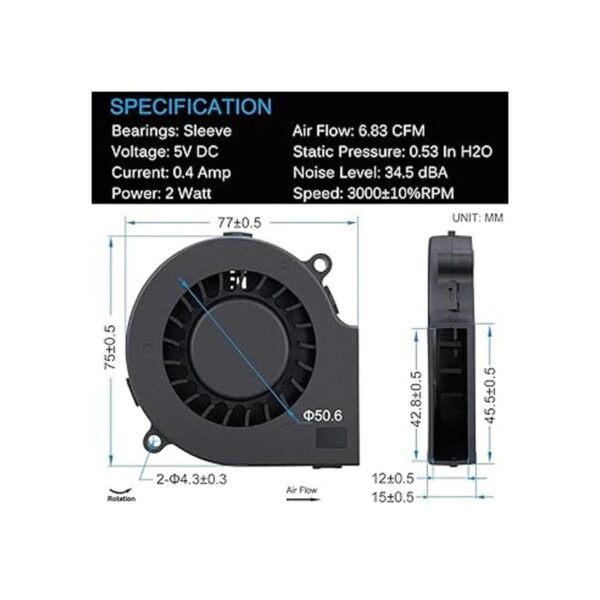 GDSTIME Ventilador USB de 2.953 in ventilador soplador de_3