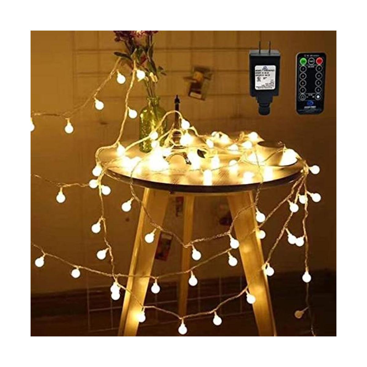 RaThun Cadena de luces LED con forma de esfera.