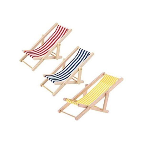 KODORIA 3 piezas de silla de playa plegable en miniatura_1