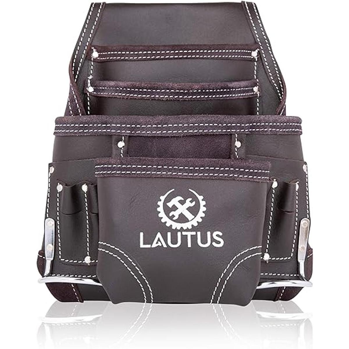LAUTUS Bolsa de herramientas de cuero curtido con aceite