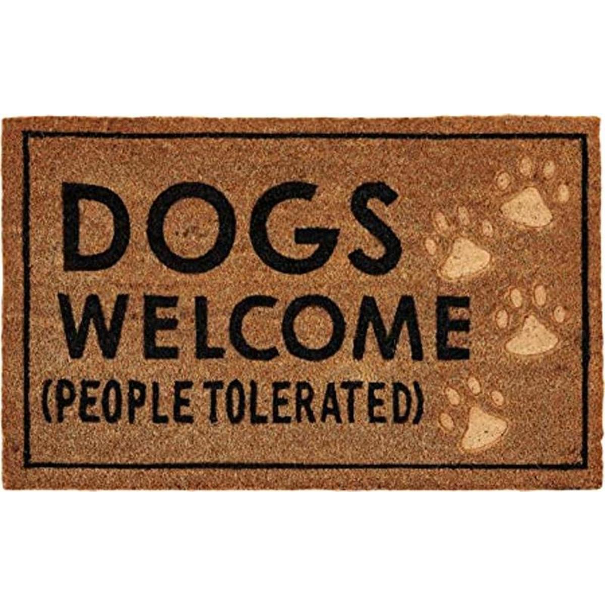 Mud Pie Felpudo de bienvenida para perros