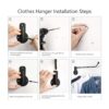 Mkono Percha de ropa para montar en la pared con soporte