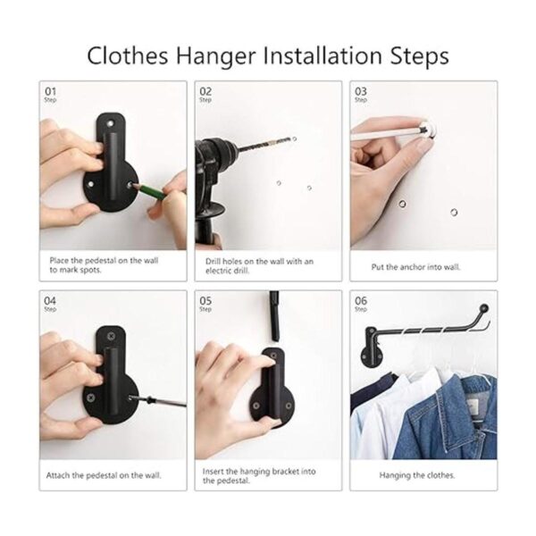 Mkono Percha de ropa para montar en la pared con soporte