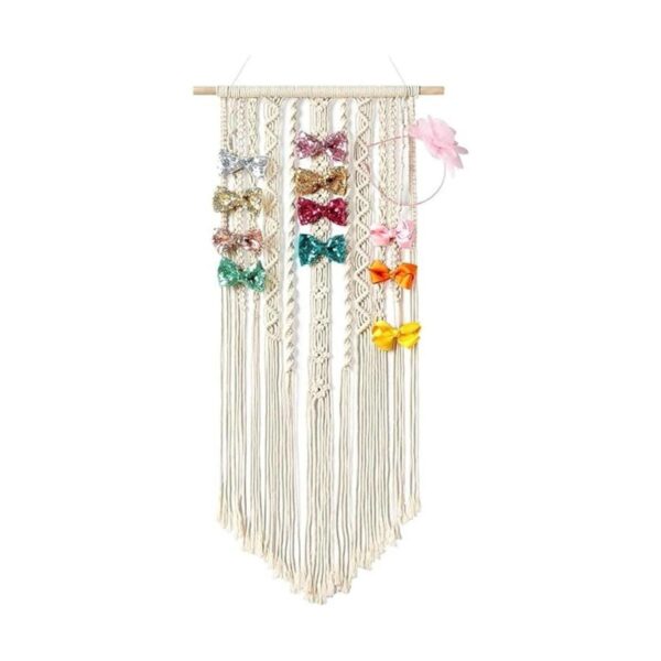 Mkono Soporte para moño de macramé para colgar con clips_1