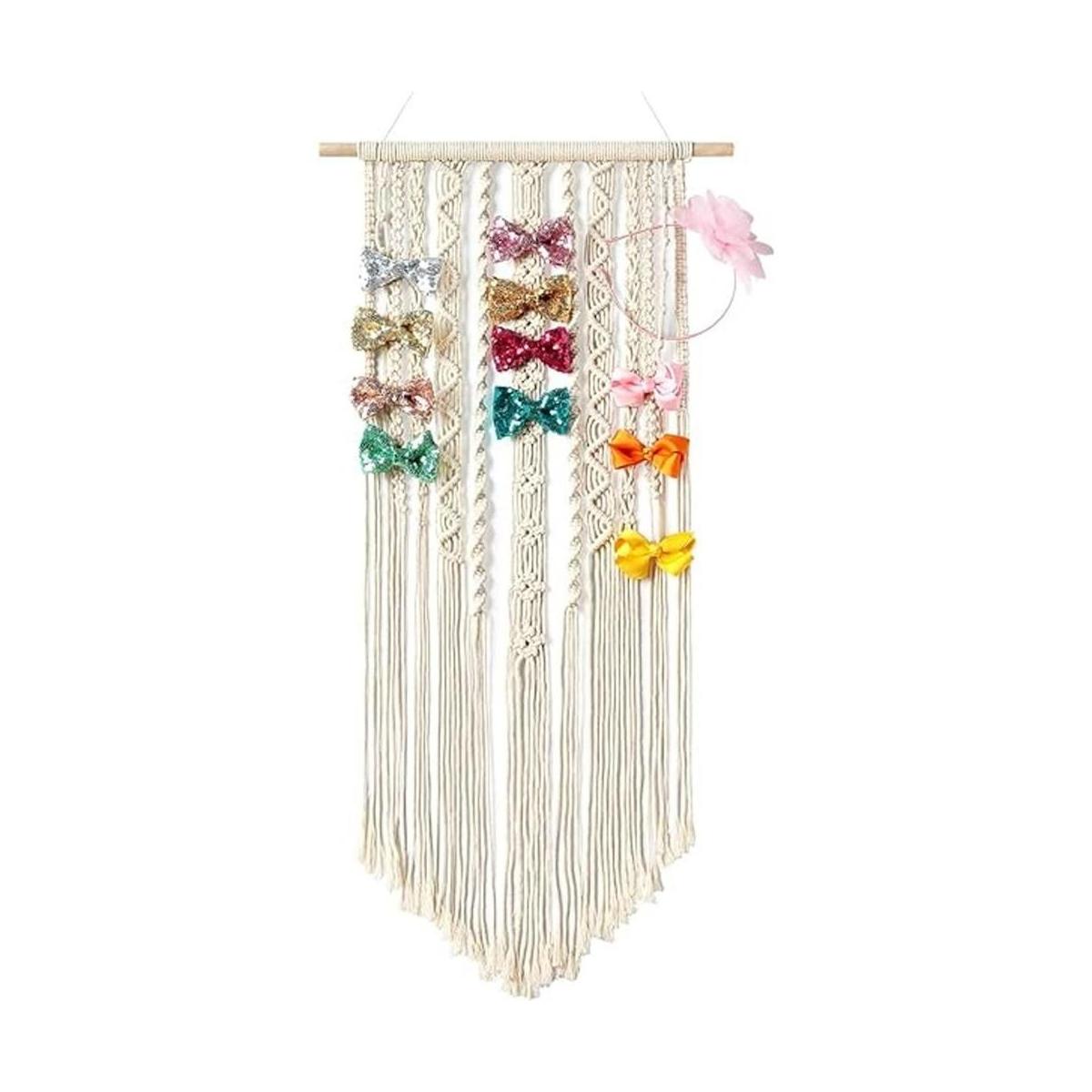 Mkono Soporte para moño de macramé para colgar con clips