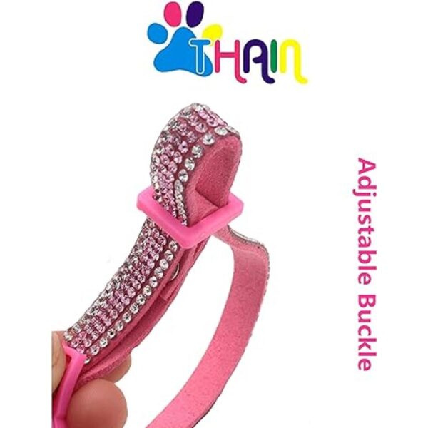 THAIN Collar de gato ajustable básico con diamantes