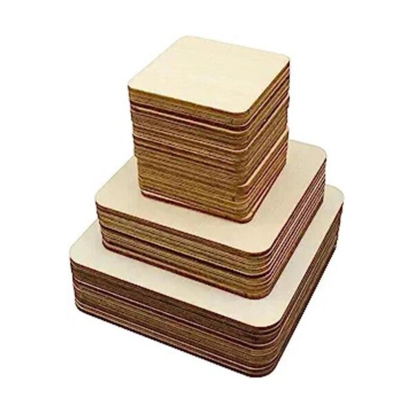 Meetory 42 piezas cuadradas de madera en blanco sin