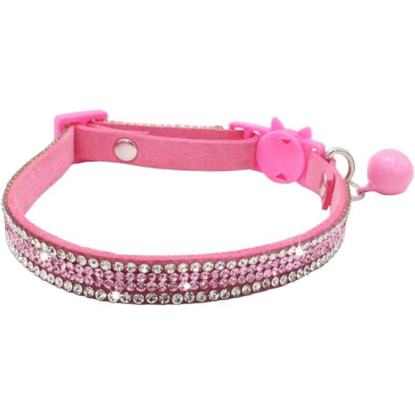 THAIN Collar de gato ajustable básico con diamantes