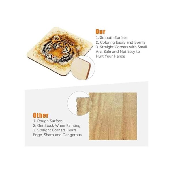 Meetory 42 piezas cuadradas de madera en blanco sin