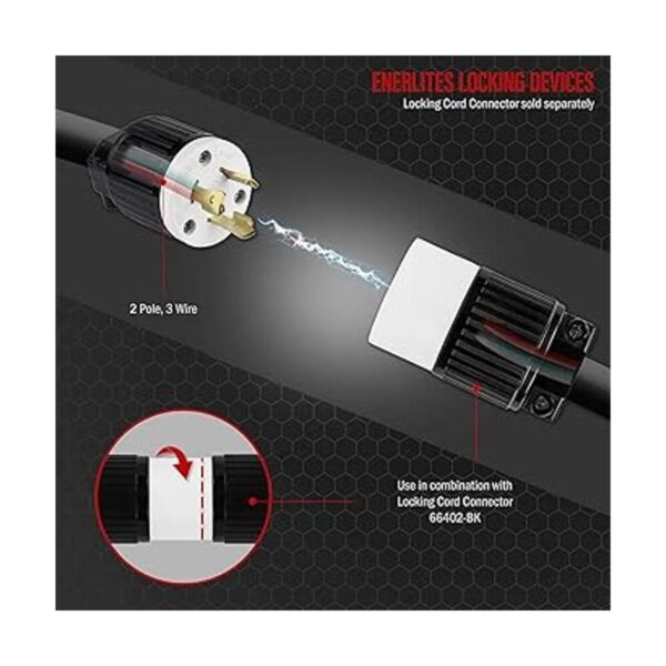 ENERLITES NEMA L520P Conector de bloqueo para generador_3