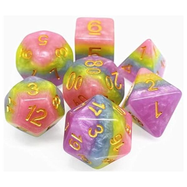 Dados HD DND Juego de dados arco iris juego de dados_4
