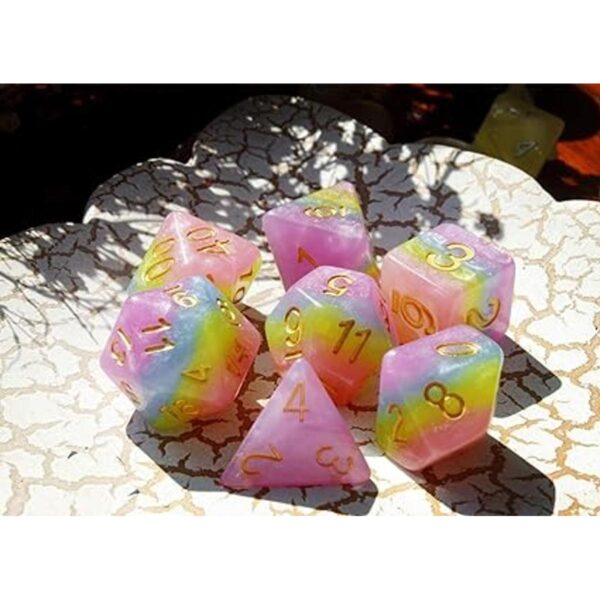 Dados HD DND Juego de dados arco iris juego de dados_5