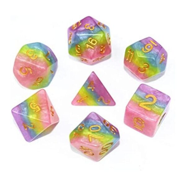 Dados HD DND Juego de dados arco iris juego de dados_1