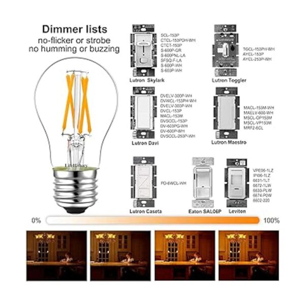 LiteHistory Bombilla LED A15 regulable de 4 W igual a 40 W