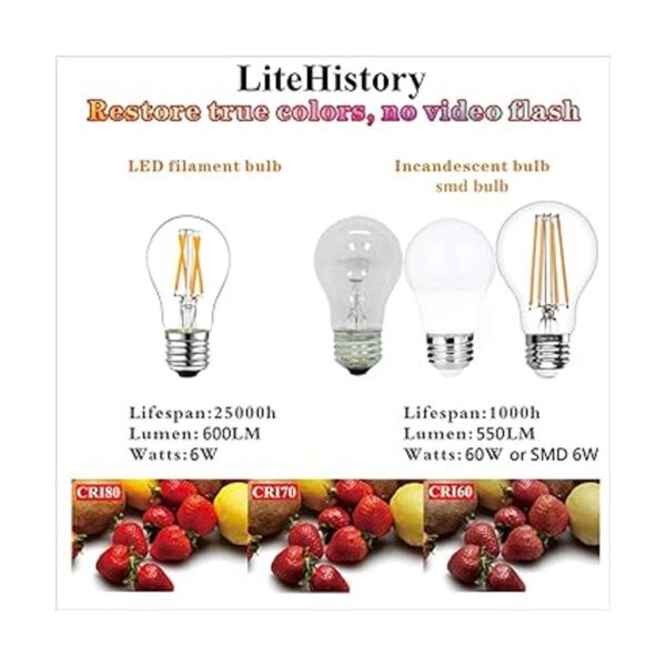 LiteHistory Bombilla LED A15 regulable de 4 W igual a 40 W