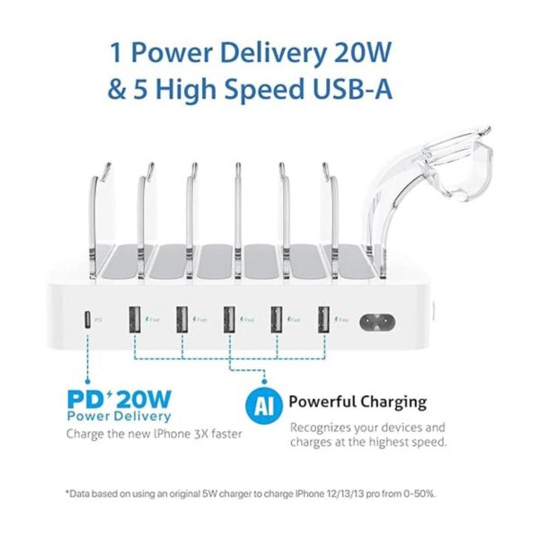 SooPii Estación de carga de 60 W12 A para múltiples_3