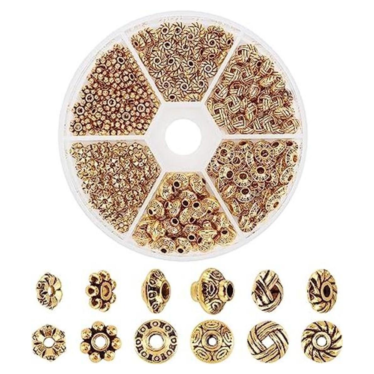 Cuentas Ph PandaHall espaciadoras tibetanas de plata