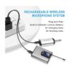 HOTEC Micrófono de solapa inalámbrico UHF con transmisor_5