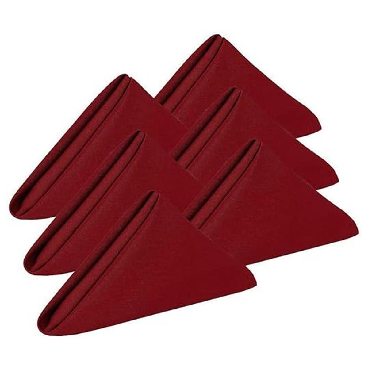 Juego de 6 servilletas de tela color rojo borgoña 100