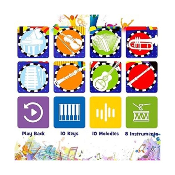 RenFox Tapetes musicales infantiles alfombra con teclado_2
