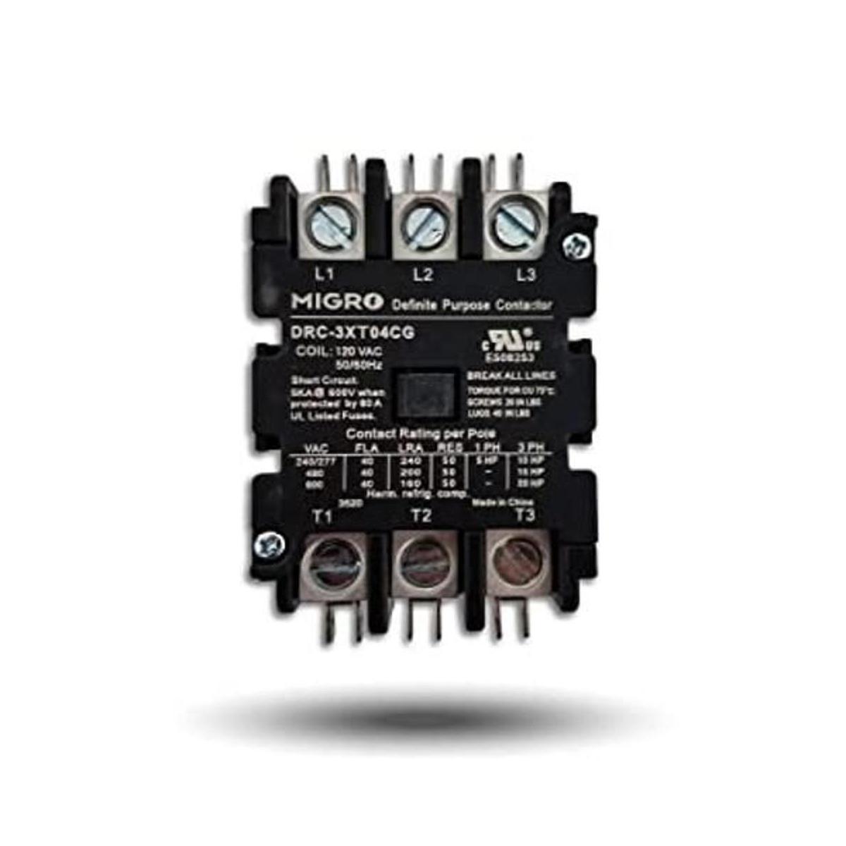 Contactor de uso definido de 50 amperios de 3 polos