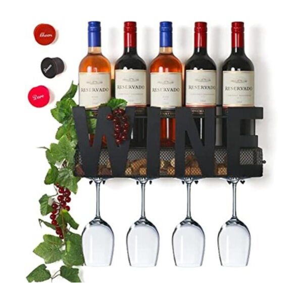 Soduku Estante para vino de metal 4 tallos largos