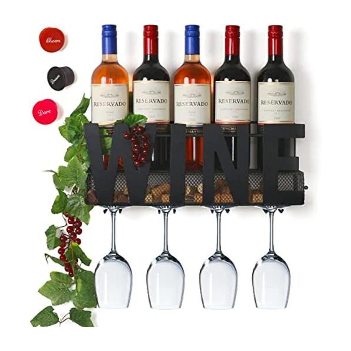Soduku Estante para vino de metal 4 tallos largos