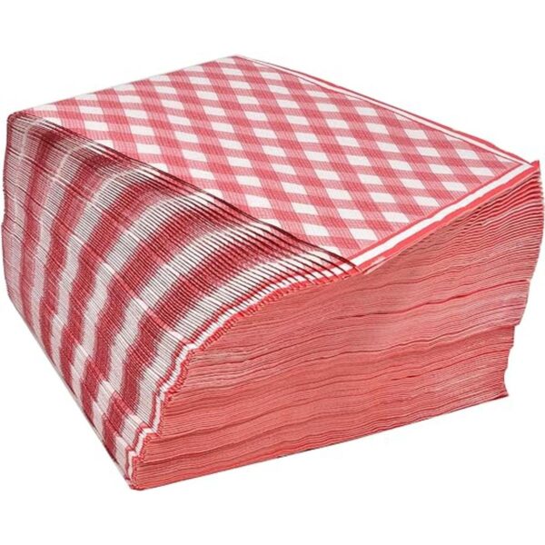 Red Gingham Party Supplies Juego de vajilla de 50 platos