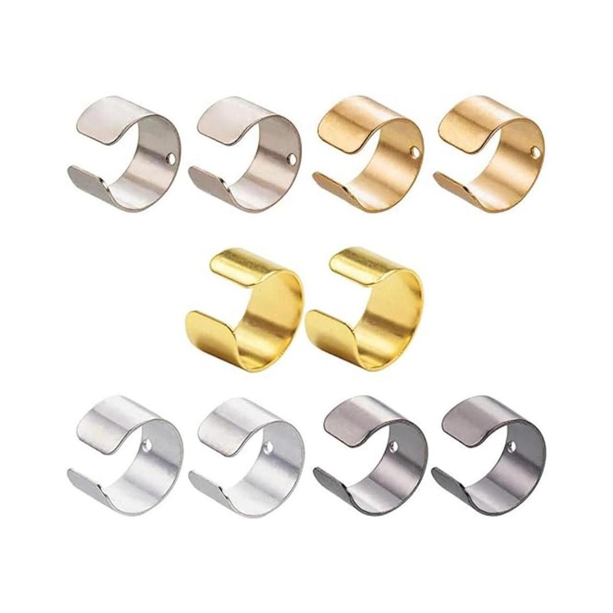 PH PandaHall 200 aretes de clip de latón de 5 colores con