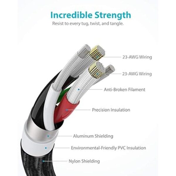 Cable USB tipo C Pantom 5Pack de 6 pulgadas USB 2.0 a_3