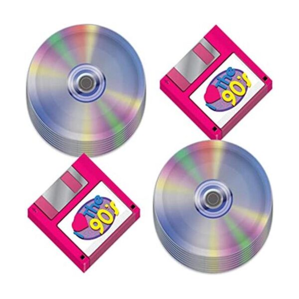 Suministros de fiesta de los años 90 servilletas de disco_1