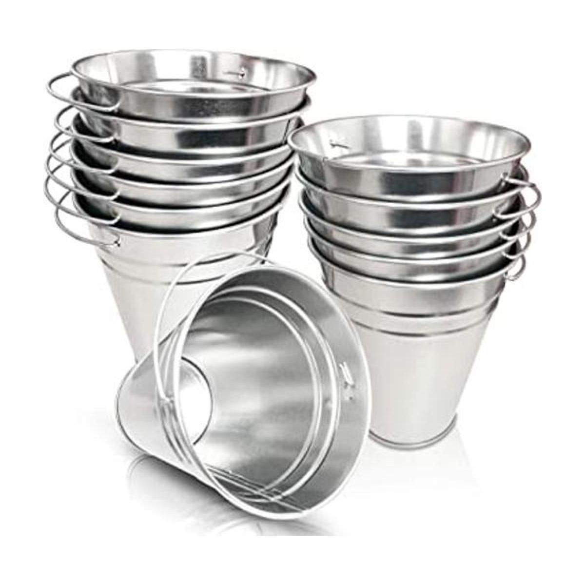 ArtCreativity Cubos de metal galvanizado grandes con asas