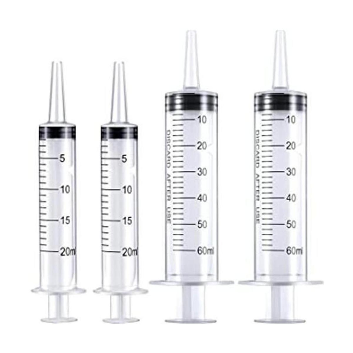 4 paquetes de jeringas de plástico con medición de