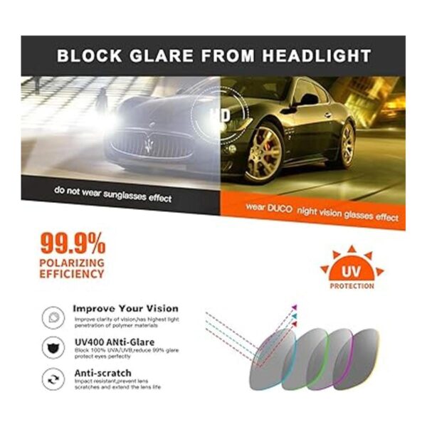 DUCO Gafas de conducción polarizadas de fibra de carbono_5