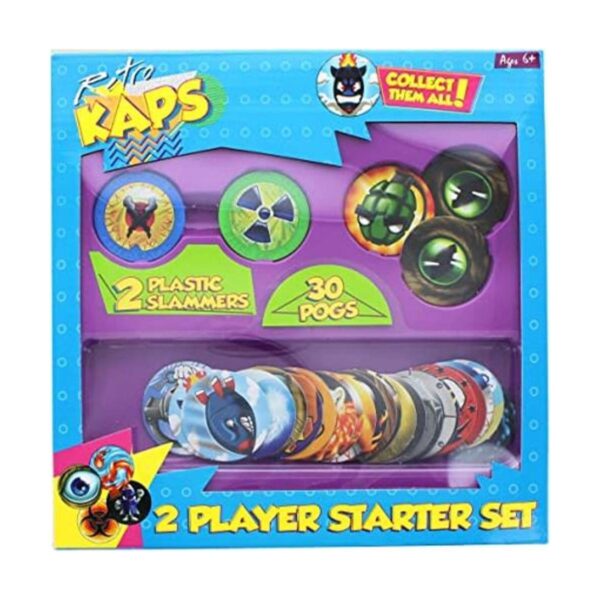 El juego de iniciación de 2 jugadores de Pog Retro Kaps_1