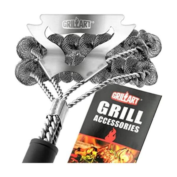 Cepillo Grillart para parrilla sin cerdas y raspador