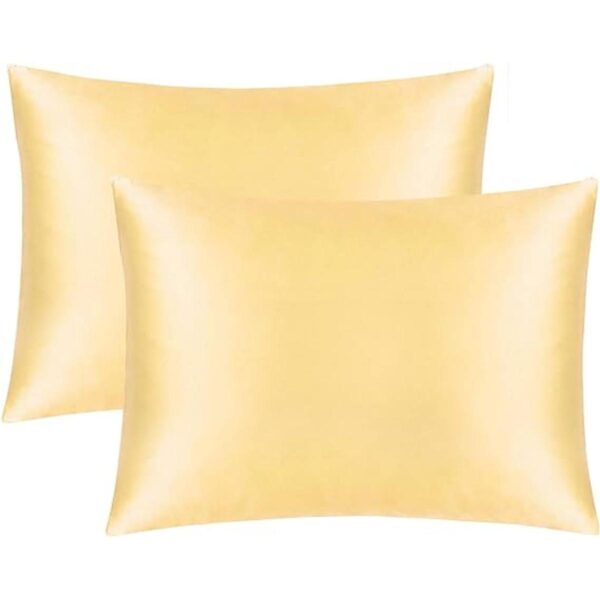 FLXXIE Paquete de 2 fundas de almohada estándar de satén_1