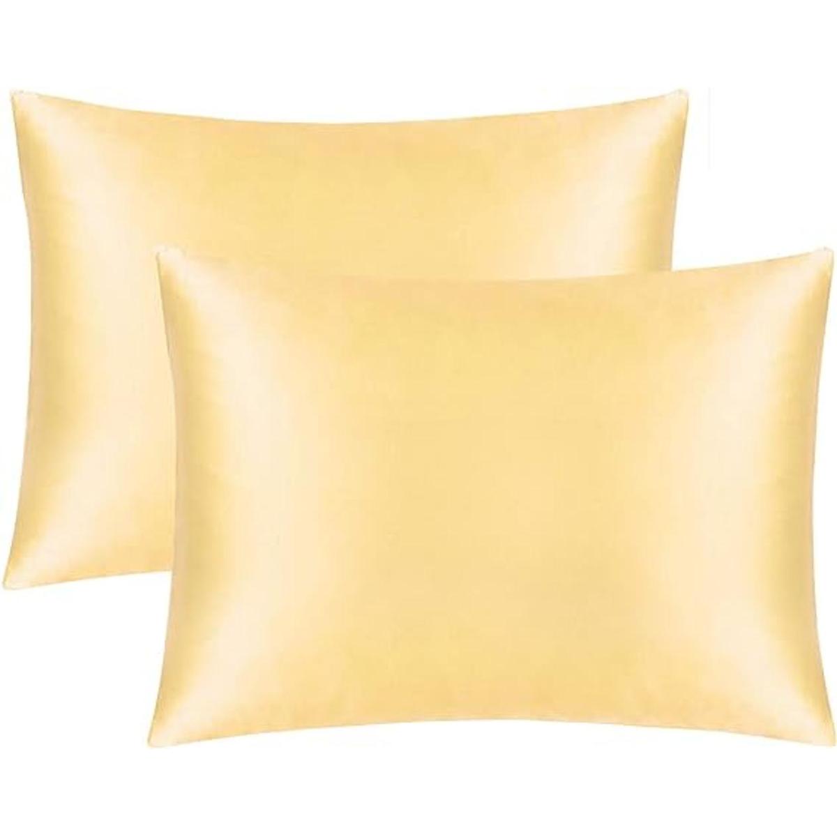 FLXXIE Paquete de 2 fundas de almohada estándar de satén